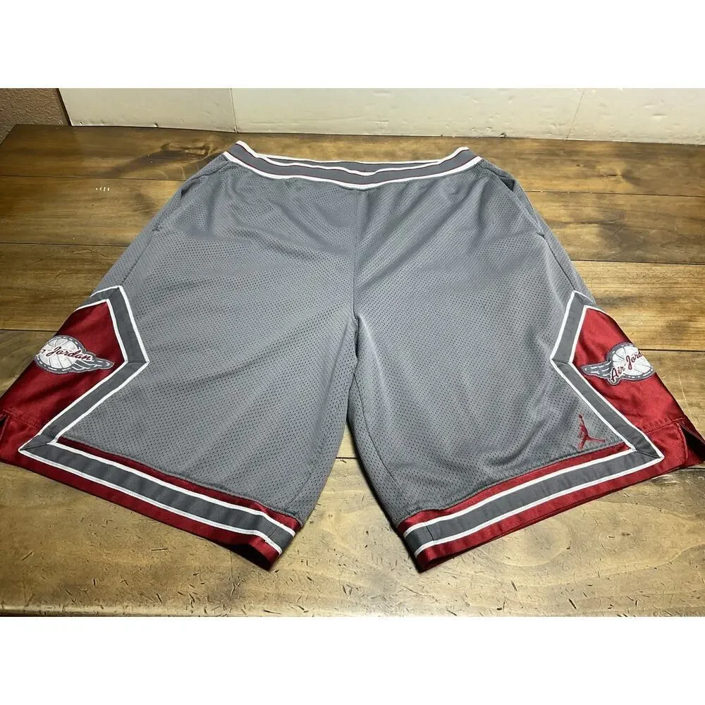 Vintage Nike Air Jordan Diamond Wings Basketball Shorts Heavy Long White Size XL